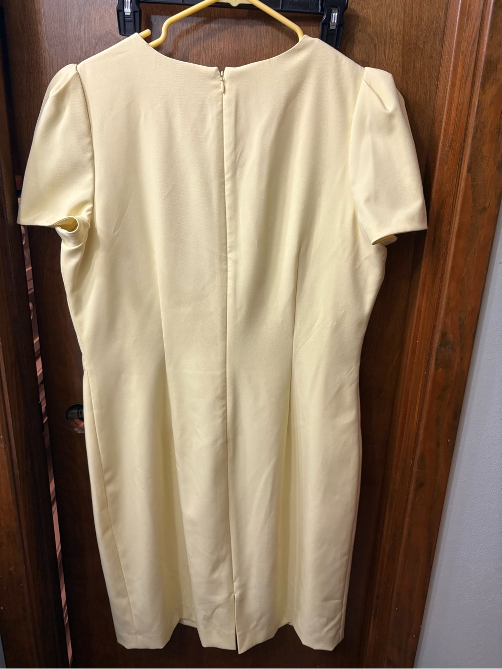 ANTONIO MELANI Butter Yellow Puff-Sleeve Sheath Tailored Dress 14 - Picture 5 of 8